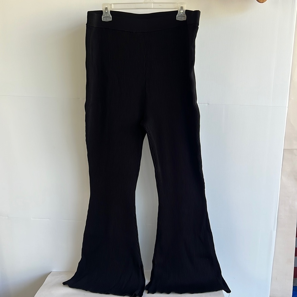 ROYALTY BY MALUMA STRETCH RIBBED FLARE PANTS HIGH WAISTED PLUS SIZE XXL